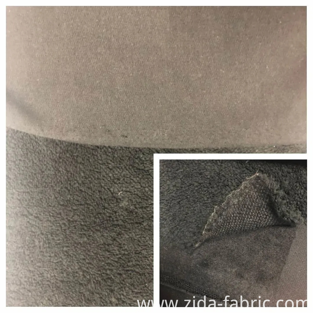 100% Polyester Shu Velveteen Fleece Bonded with T/C 65% 35% Knitted Fabric